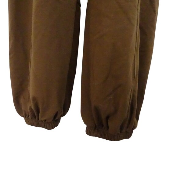 Brown Sleeveless Jumpsuit Women Size L Elastic Ankle and Waist Keyhole Back - Picture 3 of 13